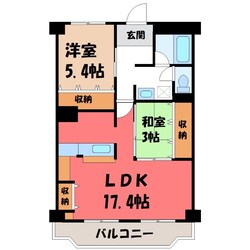 東武宇都宮駅 徒歩41分 1階の物件間取画像